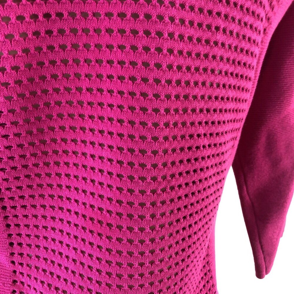 Lauren Ralph Lauren Dress Women's fuchsia Pink 3/4 Sleeves knitted fitte… - Picture 14 of 16